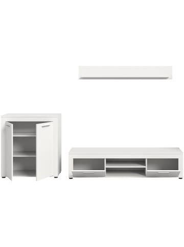 ebuy24 Regalsystem Jam (3-teilig) Weiß 255 x 35 cm