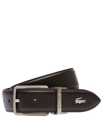 Lacoste Accessoire - Wendegürtel Leder in marron noir