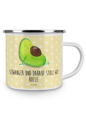 Mr. & Mrs. Panda Kaffeebecher Avocado Schwangerschaft mit Spruch in Gelb Pastell