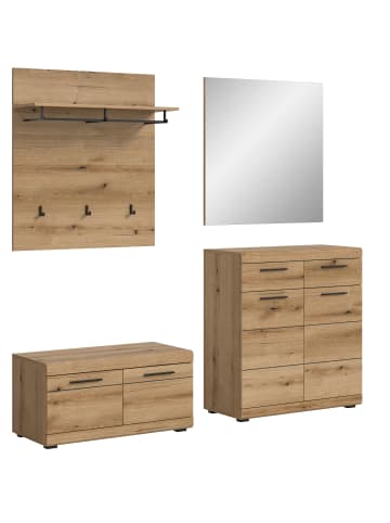 xonox.home Garderobenkombination  (B/H/T: 195x197x40 cm) in Evoke Oak Nachbildung