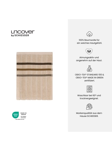 UNCOVER BY SCHIESSER Frottier-2er-Set: Duschtücher Ohio in Sand
