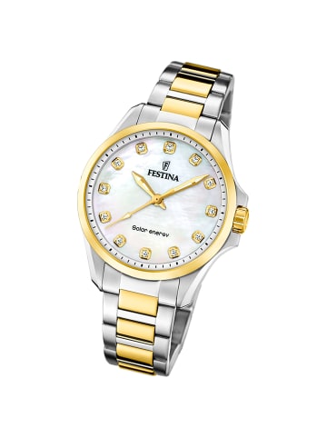 Festina Analog-Solaruhr Festina Solar Energy silber, gold mittel (ca. 34mm)