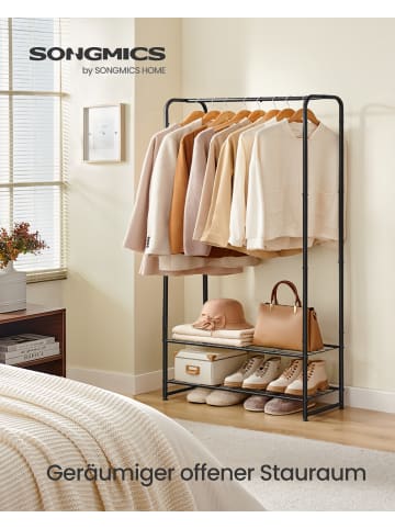 SONGMICS Kleiderständer Pataye in Mattschwarz - (B)29 x (H)158.4 x (T)73 cm