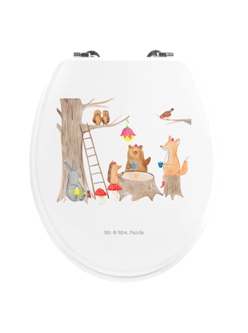 Mr. & Mrs. Panda Klodeckel Waldtiere Picknick mit Spruch in Weiß