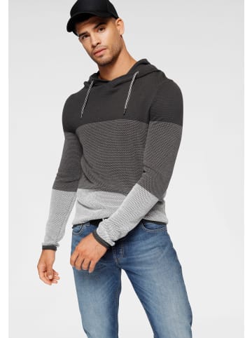 Bruno Banani Kapuzenpullover in anthrazit-gestreift