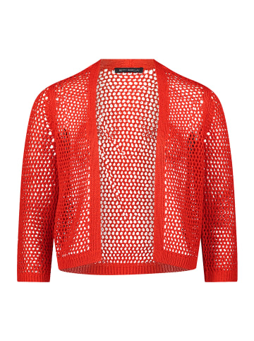 Betty Barclay Grobstrickjacke mit Lochmuster in Hibiscus Red