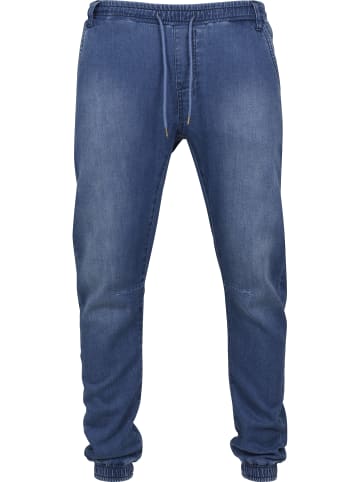 Urban Classics Urban Classics Herren Knitted Denim Jogpants in blue washed