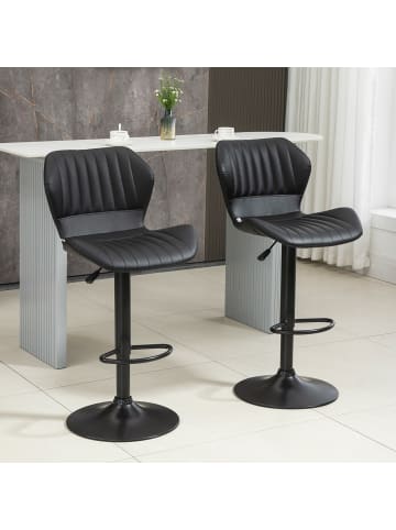 HOMCOM Barhocker-48,5L x 55,5B x 90-110H cm-Schwarz