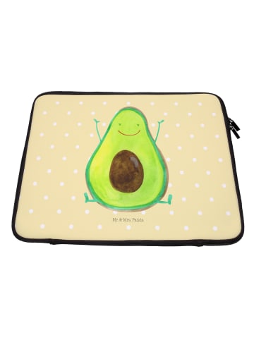 Mr. & Mrs. Panda Notebook Tasche Avocado Glücklich ohne Spruch in Gelb Pastell