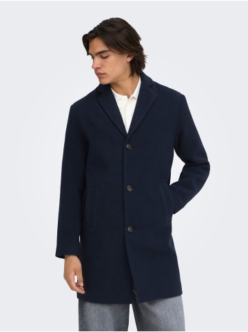 ONLY & SONS Wollmantel in Navy Blazer