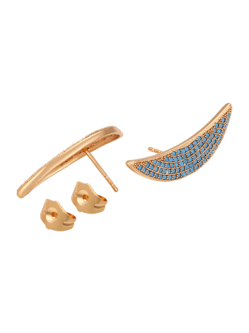 faina Women Stud Earrings in Rose Gold Turquoise