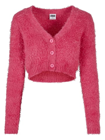 Urban Classics Urban Classics Damen Ladies Cropped Feather Cardigan in hibiskus pink