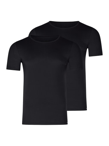 Skiny Unterhemd / Shirt Kurzarm Basis in Schwarz