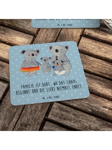 Mr. & Mrs. Panda Bierfilzl Koala Familie mit Spruch in Blau Pastell