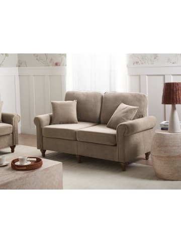 Beliani 3-tlg 2-Sitzer Sofa GINNERUP in Braun