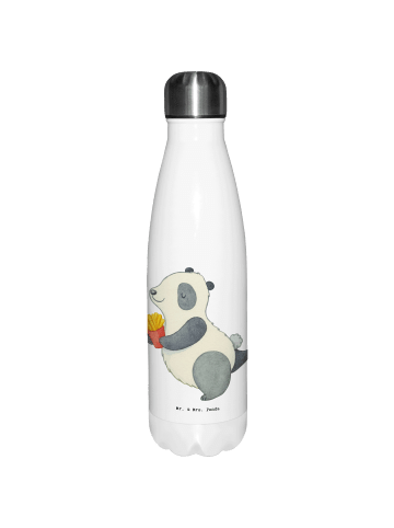 Mr. & Mrs. Panda Isolierflasche Panda beflügelt Pommes ohne Spruch in Weiß