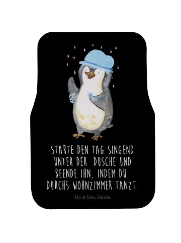 Mr. & Mrs. Panda Automatte Pinguin Duschen mit Spruch in Schwarz