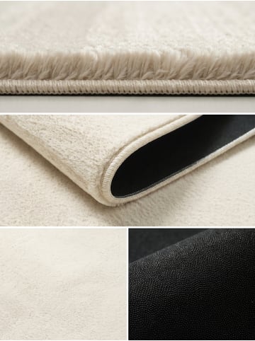KADIMA DESIGN Teppichläufer Uni Antirutsch pflegeleicht Wohnzimmer Schlafzimmer in Beige