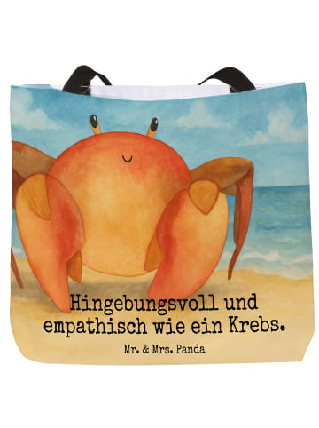 Mr. & Mrs. Panda Einkaufstasche Sternzeichen Krebs Design mit Sp... in Weiß