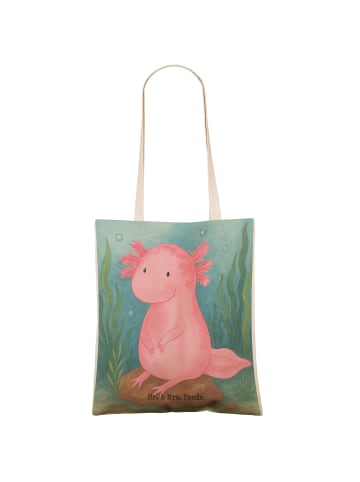 Mr. & Mrs. Panda Tasche Axolotl Niedlich Design ohne Spruch in Weiß
