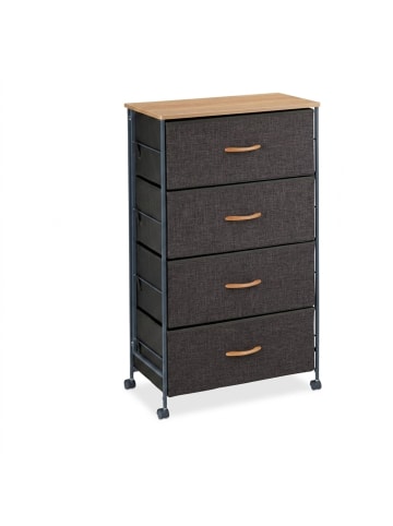relaxdays Schubladenschrank in Grau - (B)58 x (H)93 x (T)30 cm