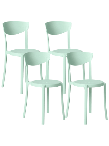 Beliani 4er-Set Esszimmerstuhl VIESTE in Grün
