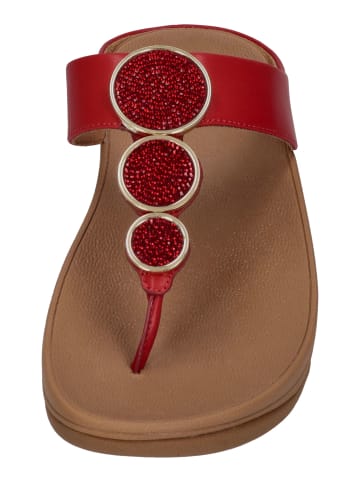 fitflop Zehentrenner HALO BEAD-CIRCLE METALLIC TOE-POST SANDALS in rot
