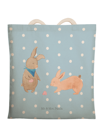 Mr. & Mrs. Panda Shopper Hasen Muschel ohne Spruch in Blau Pastell