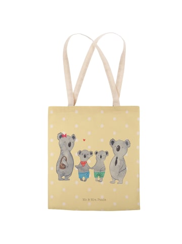 Mr. & Mrs. Panda Tote Bag Koala Familie zwei ohne Spruch in Gelb Pastell