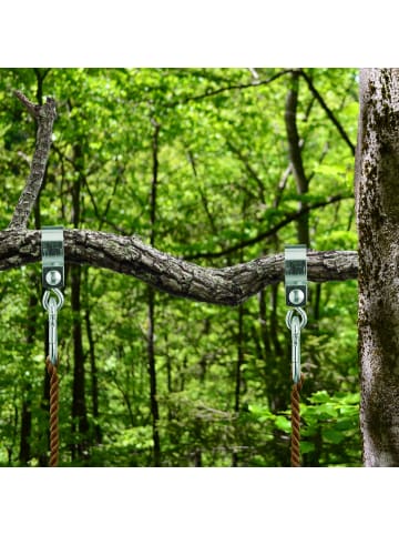 relaxdays 2 x Schaukelhaken in Silber - Ø50 mm