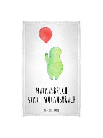 Mr. & Mrs. Panda Gästehandtücher Schildkröte Luftballon mit Spruch in Weiß