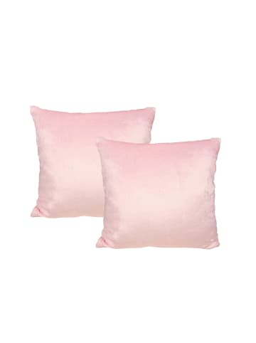 JACK 2er Set Teddy Flausch Kissenhülle Kissenbezug in Rosa