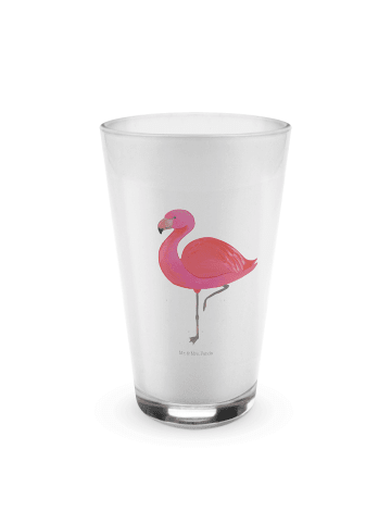 Mr. & Mrs. Panda Glas Flamingo Classic ohne Spruch in Transparent