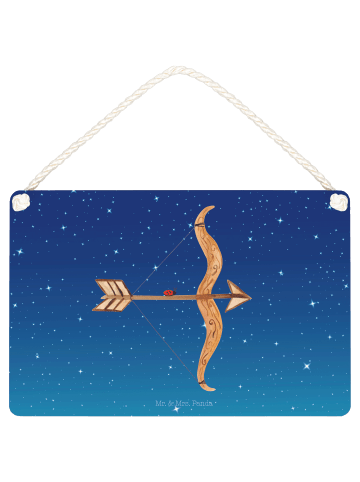 Mr. & Mrs. Panda Schild Sternzeichen Schütze ohne Spruch in Sternenhimmel Blau