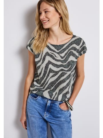 Street One 'Gemustertes Ausbrenner-Shirt' Grün