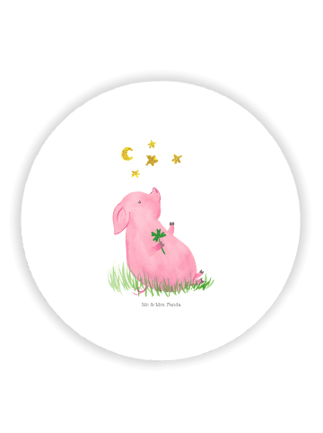 Mr. & Mrs. Panda Kühlschrankmagnet Schwein Glück ohne Spruch in Weiß