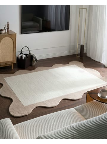 Beliani Kurzflor SANGHAR in Beige - (W) 160 x (L) 230 cm