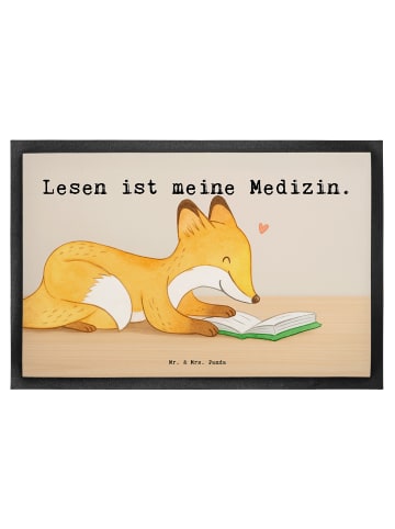 Mr. & Mrs. Panda fußmatte Fuchs Lesen Design mit Spruch in Weiß