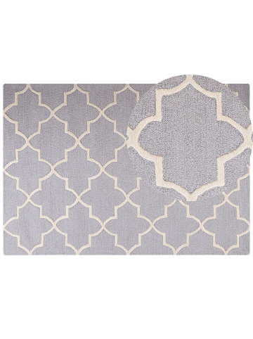 Beliani Kurzflor SILVAN in Grau/Weiß - (W) 160 x (H) 2 x (L) 230 cm