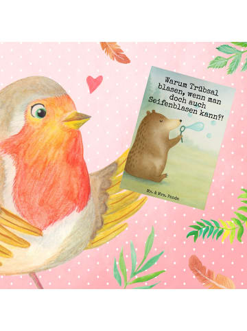 Mr. & Mrs. Panda doppelkarte Bär Seifenblasen Design mit Spruch in Weiß