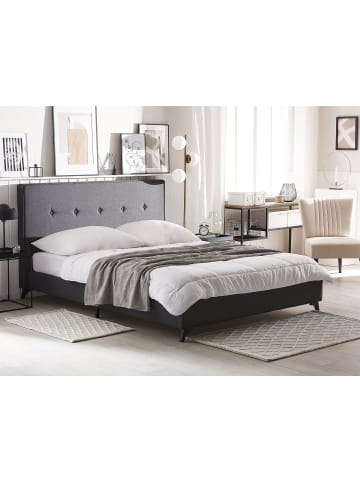 Beliani Doppelbett AMBASSADOR in Grau/Schwarz - (W) 172 x (H) 106 x (L) 216 cm