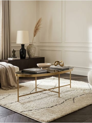 KADIMA DESIGN Couchtisch Glastisch | Glas/Gold, 110x56cm, Oval