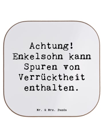 Mr. & Mrs. Panda Untersetzer Enkelsohn Verrücktheit mit Spruch in Weiß