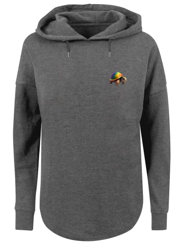 F4NT4STIC Oversized Hoodie Rainbow Turtle OVERSIZE HOODIE in charcoal