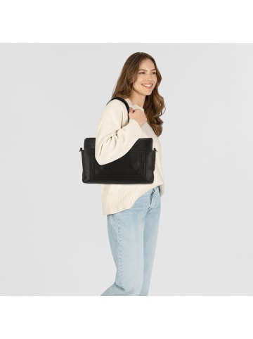 Cowboysbag Chained Barton Schultertasche Leder 40 cm in black