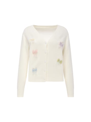 Swirly Women Cardigan in Cream