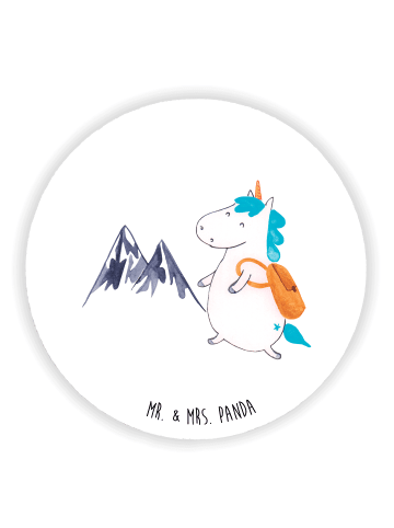 Mr. & Mrs. Panda Rund Magnet Einhorn Bergsteiger ohne Spruch in Weiß