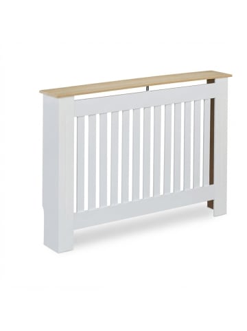 relaxdays Heizkörperverkleidung in Weiß - (B)112 x (H)83 x (T)19 cm