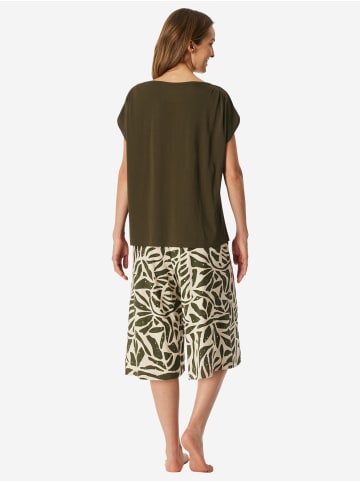 Schiesser Pyjama Selected Premium in oliv