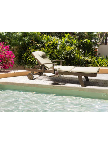 Beliani 2-tlg Gartenliege AMANTEA PREMIUM II in Braun/Beige
